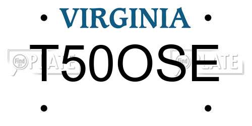 T50OSE Virginia License Plate