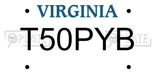 T50PYB Virginia License Plate