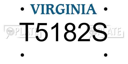 T5182S Virginia License Plate
