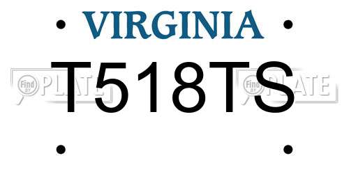T518TS Virginia License Plate