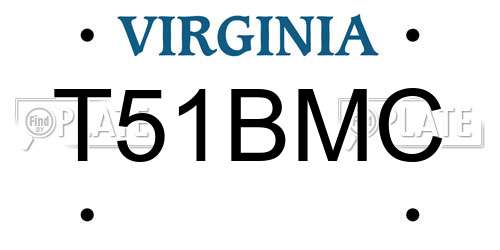 T51BMC Virginia License Plate