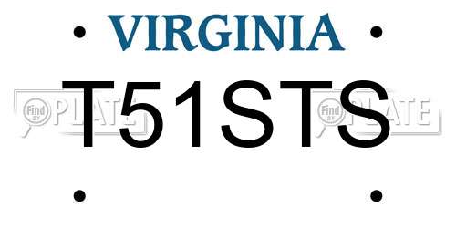 T51STS Virginia License Plate