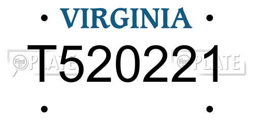 T520221 Virginia License Plate