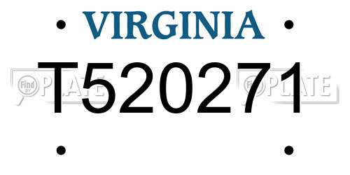 T520271 Virginia License Plate