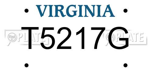 T5217G Virginia License Plate