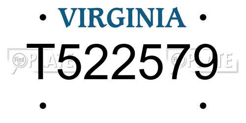 T522579 Virginia License Plate