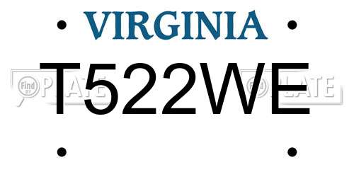 T522WE Virginia License Plate