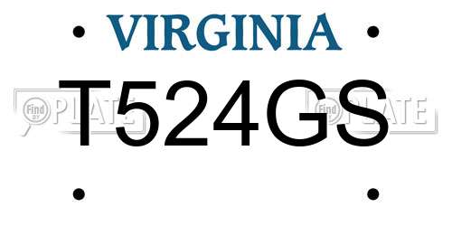 T524GS Virginia License Plate