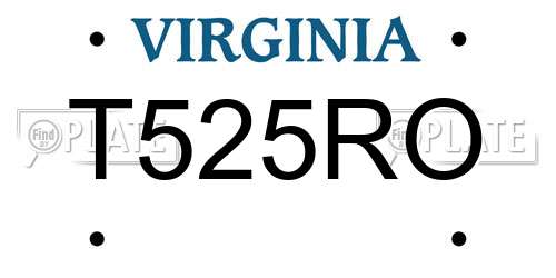 T525RO Virginia License Plate