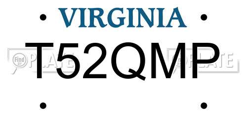 T52QMP Virginia License Plate