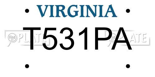 T531PA Virginia License Plate