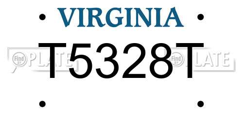 T5328T Virginia License Plate