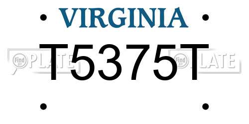 T5375T Virginia License Plate