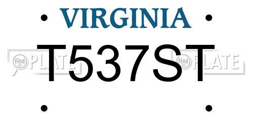 T537ST Virginia License Plate