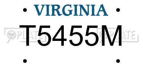 T5455M Virginia License Plate