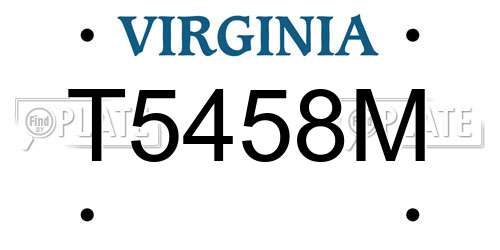 T5458M Virginia License Plate