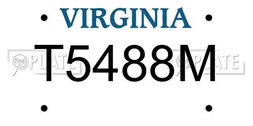 T5488M Virginia License Plate
