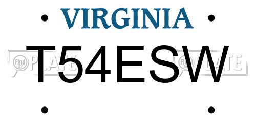T54ESW Virginia License Plate