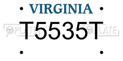 T5535T Virginia License Plate