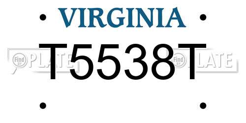 T5538T Virginia License Plate