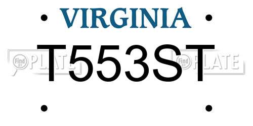 T553ST Virginia License Plate