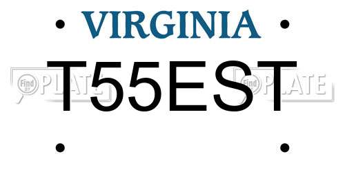T55EST Virginia License Plate