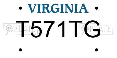 T571TG Virginia License Plate