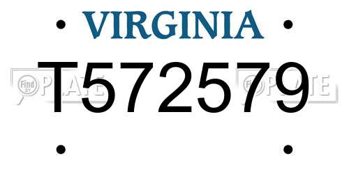 T572579 Virginia License Plate