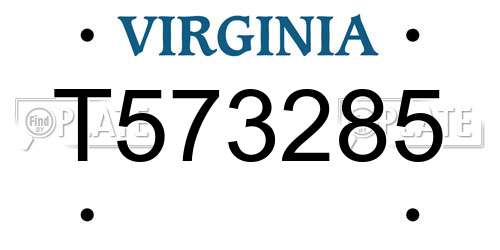T573285 Virginia License Plate