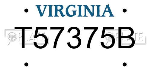 T57375B Virginia License Plate
