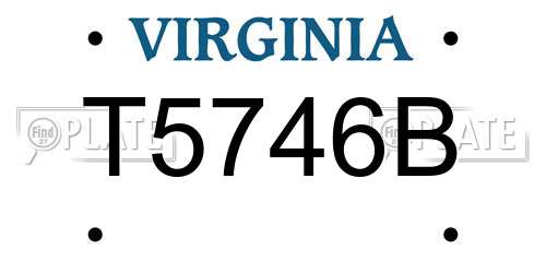 T5746B Virginia License Plate