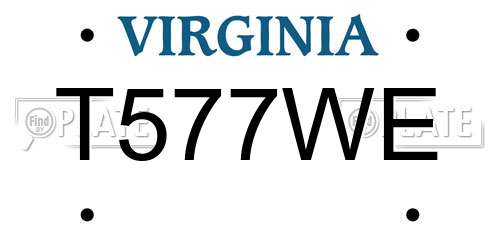 T577WE Virginia License Plate