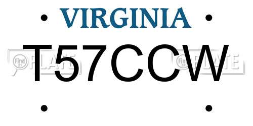 T57CCW Virginia License Plate