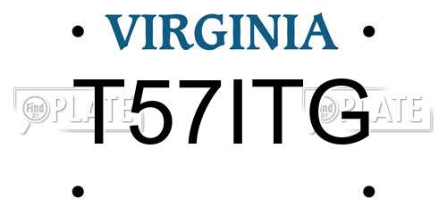 T57ITG Virginia License Plate