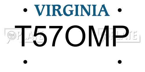 T57OMP Virginia License Plate