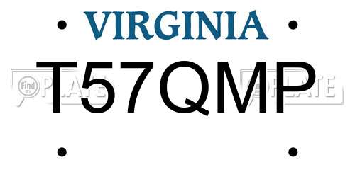 T57QMP Virginia License Plate