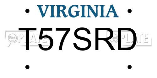T57SRD Virginia License Plate
