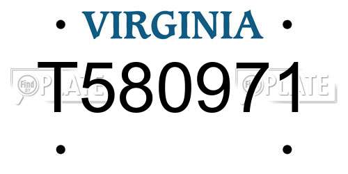 T580971 Virginia License Plate