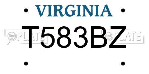 T583BZ Virginia License Plate