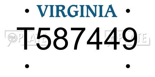T587449 Virginia License Plate