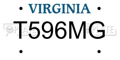 T596MG Virginia License Plate