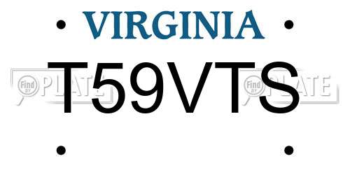 T59VTS Virginia License Plate