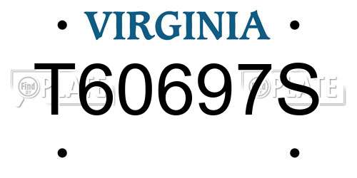 T60697S Virginia License Plate