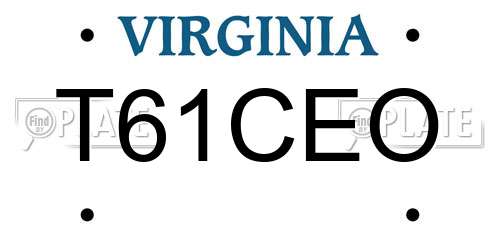 T61CEO Virginia License Plate