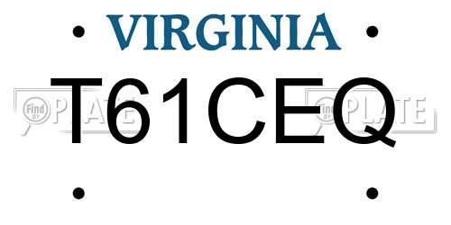 T61CEQ Virginia License Plate