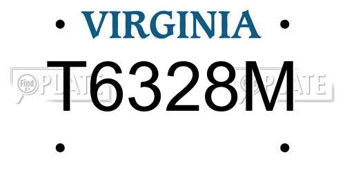 T6328M Virginia License Plate