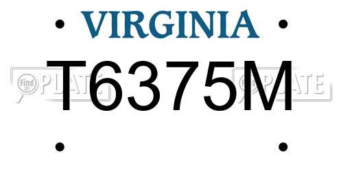 T6375M Virginia License Plate