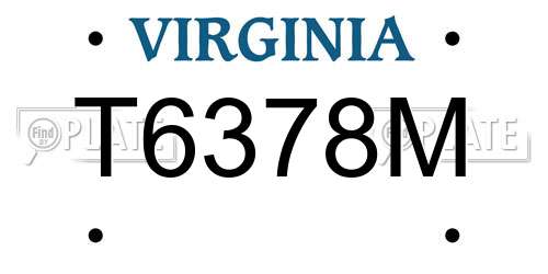 T6378M Virginia License Plate