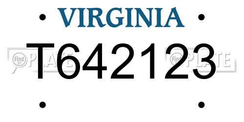 T642123 Virginia License Plate