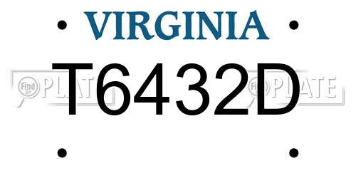 T6432D Virginia License Plate